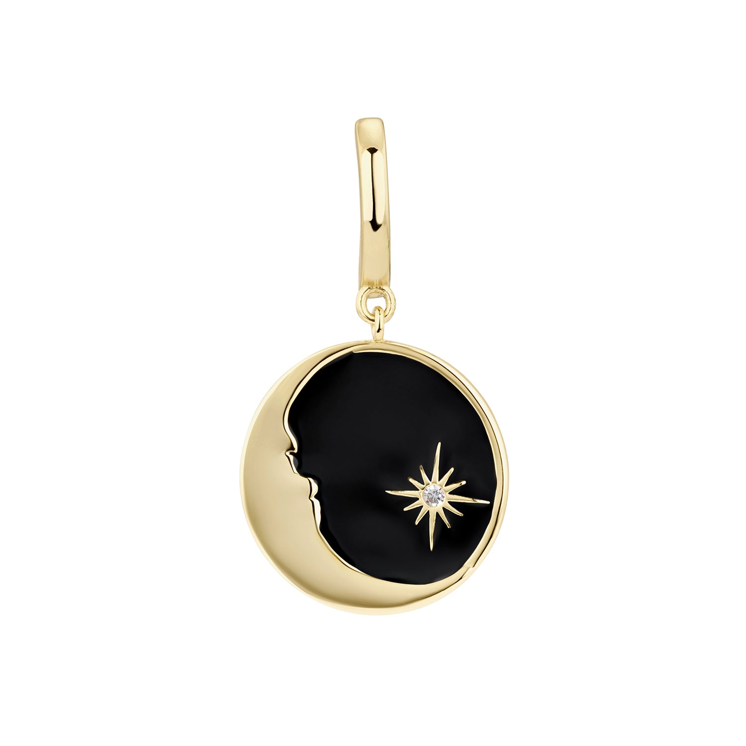 ORECCHINO PIERCING A CERCHIO LUNA DORATA