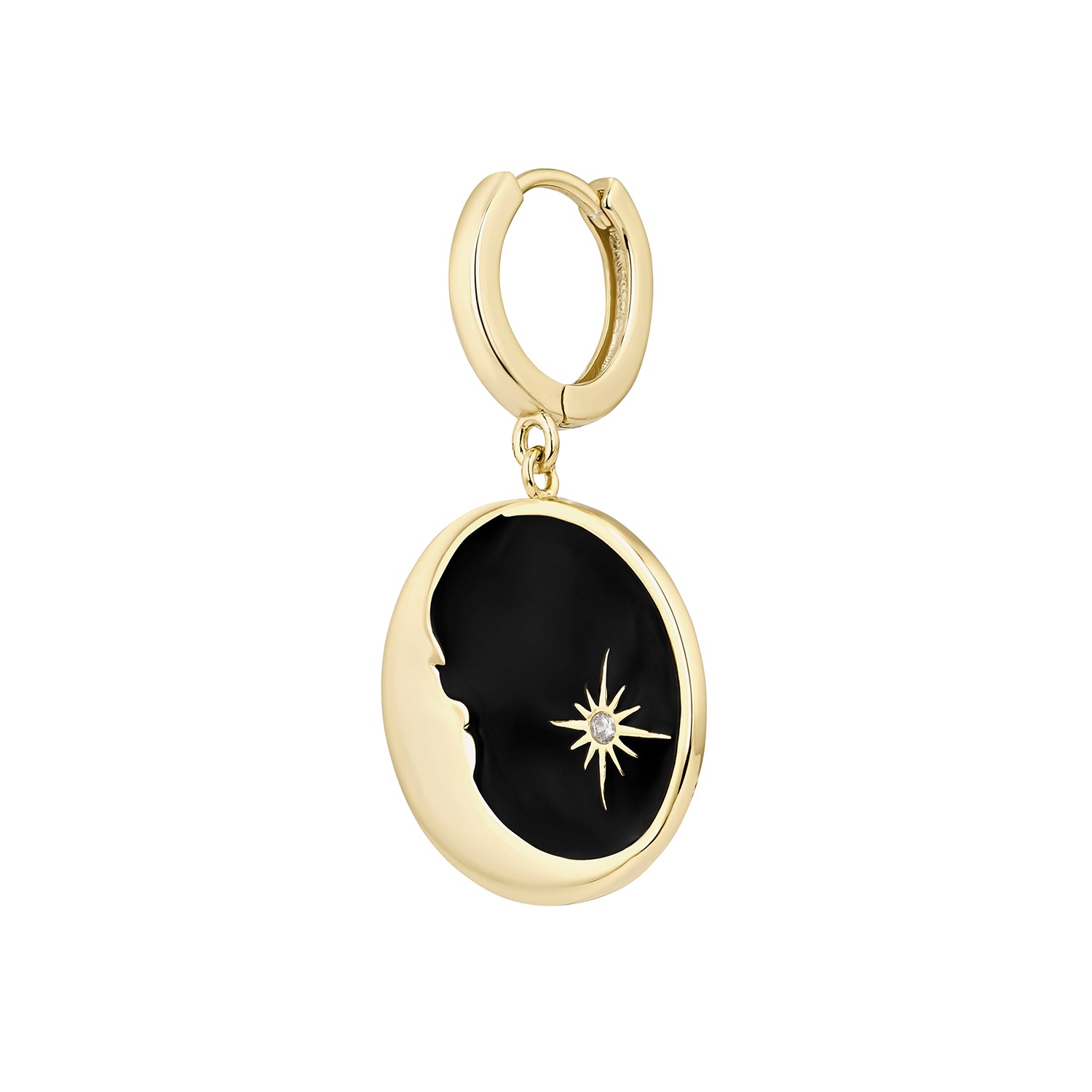 ORECCHINO PIERCING A CERCHIO LUNA DORATA