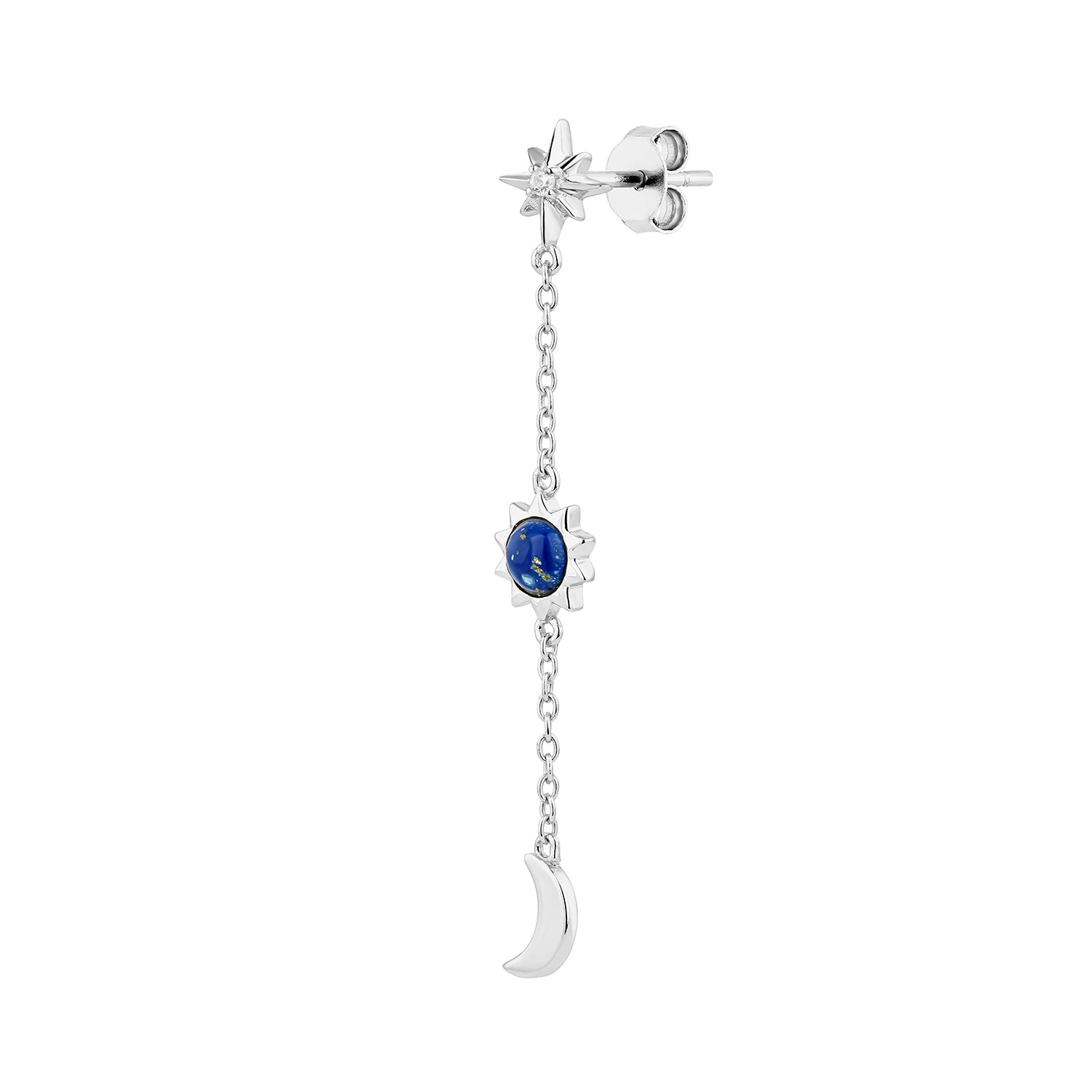 COSMIC-GALAXY SILVER PIERCING EARRING