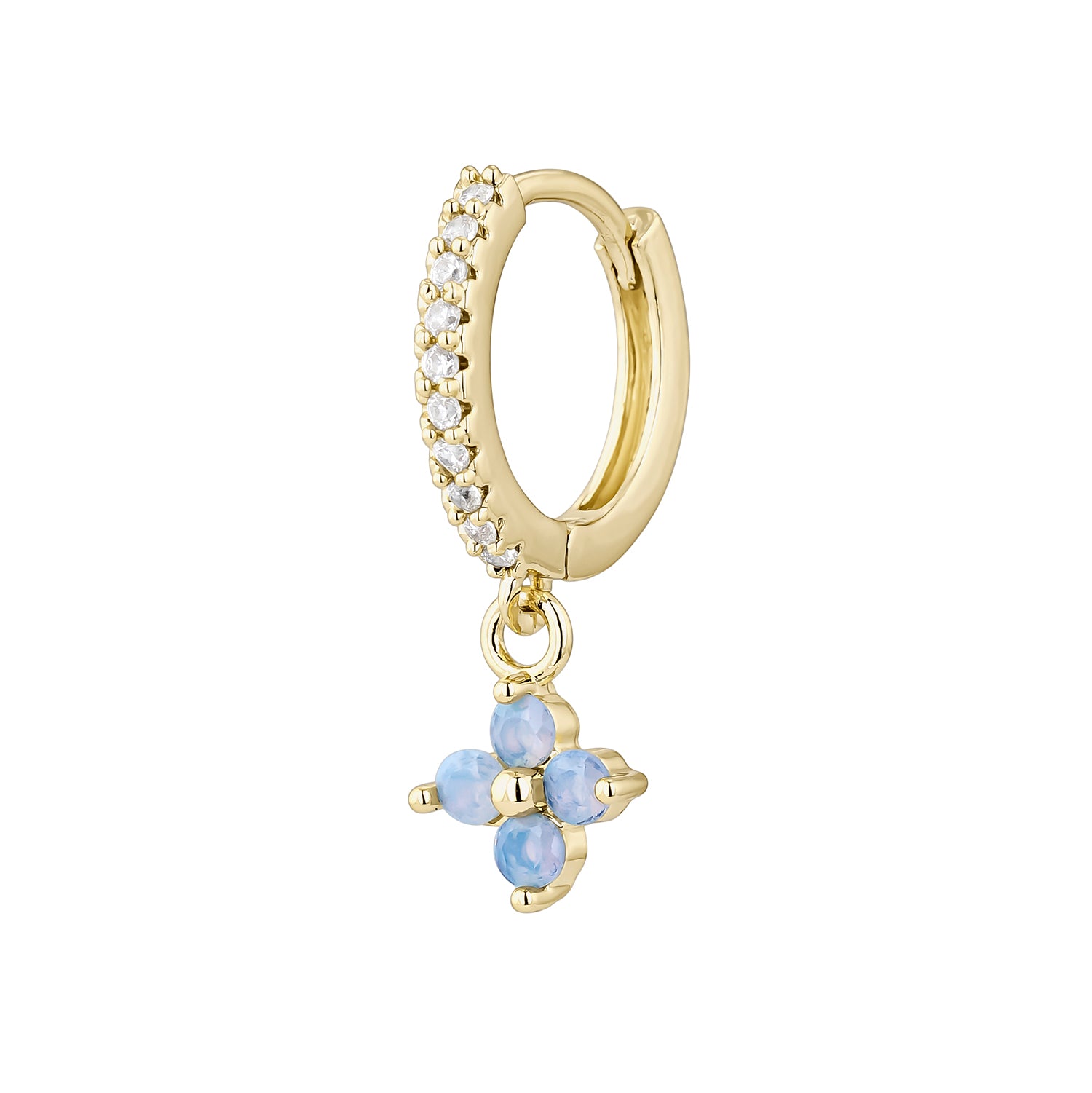 ORECCHINO PIERCING A CERCHIO AZZURRO