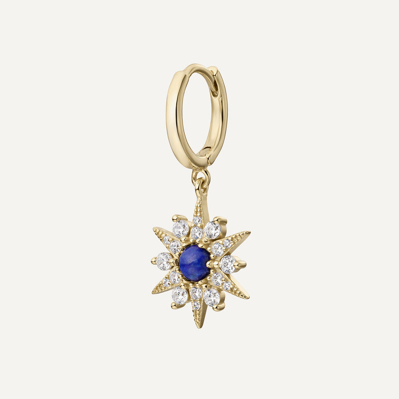 LAPIS LAZULI STERN CREOLEN-PIERCING-OHRRING