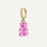 SUGAR BEAR PINK HOOP PIERCING EARRING