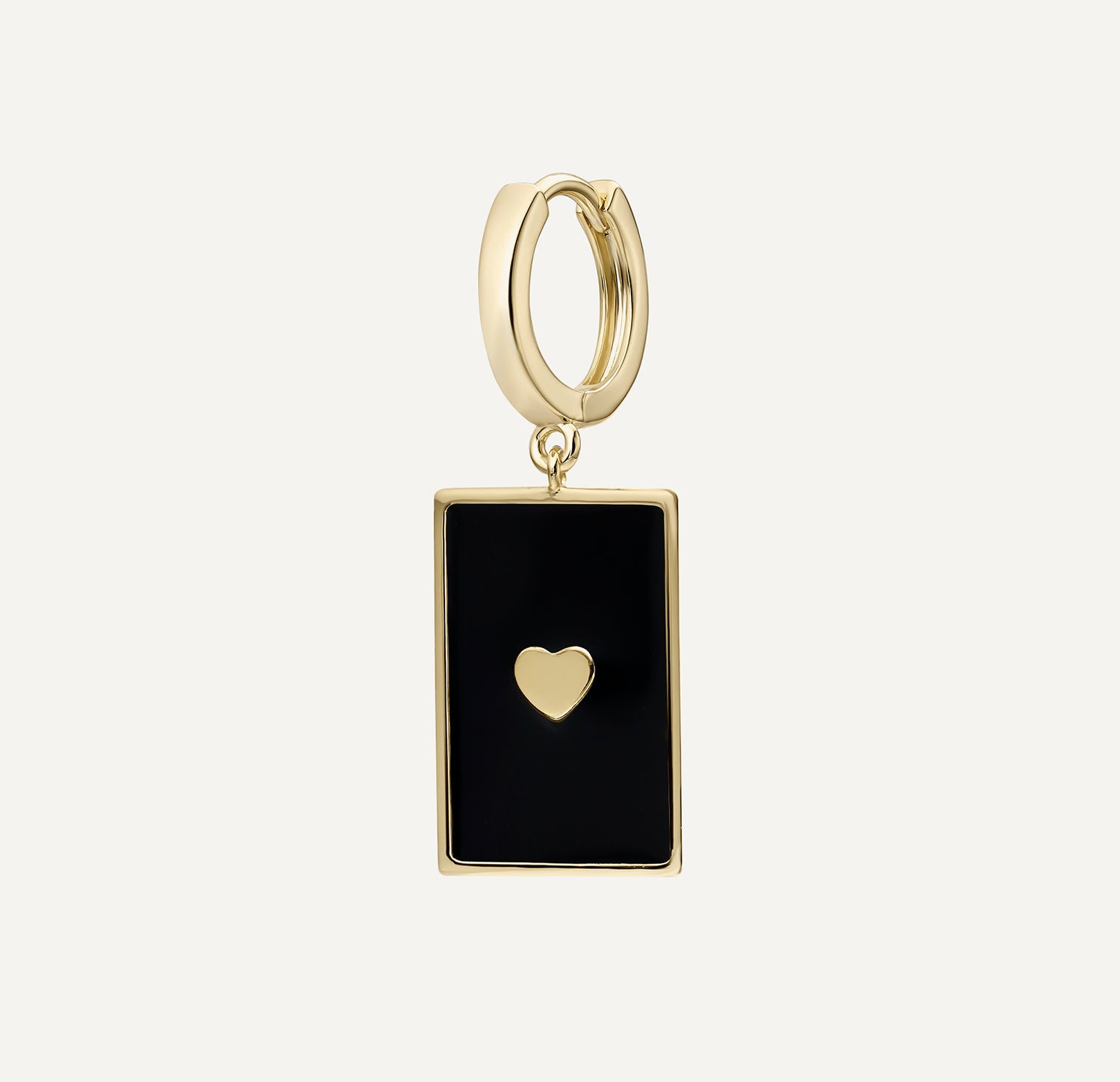 ORECCHINO PIERCING A CERCHIO CON CUORE NERO