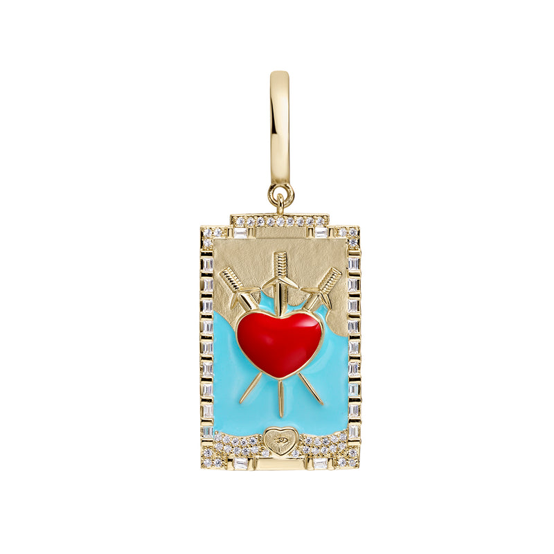 PENDANT RING TAROT THREE OF SWORDS