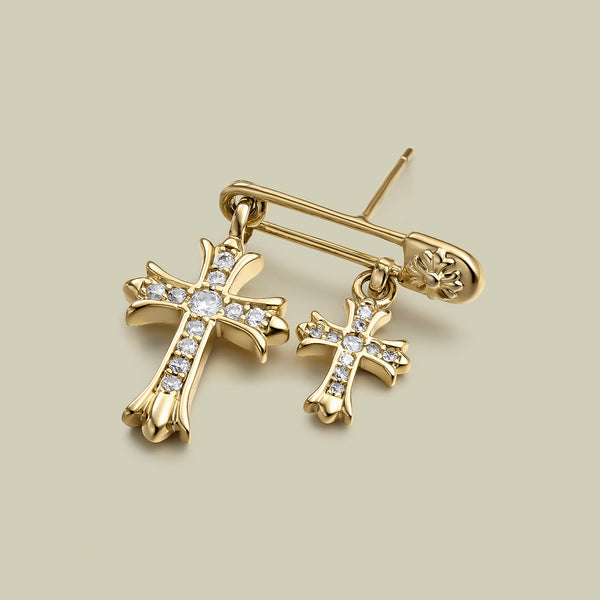 PENDIENTE PIERCING ARO PIN & CROSS