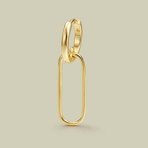 GOLDEN LINK HOOP PIERCING EARRING