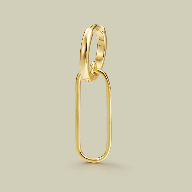 GOLDEN LINK HOOP PIERCING EARRING