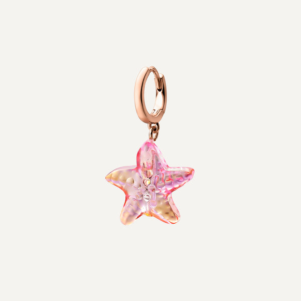 PENDANT PIERCING RING PINK STARFISH GLAZE