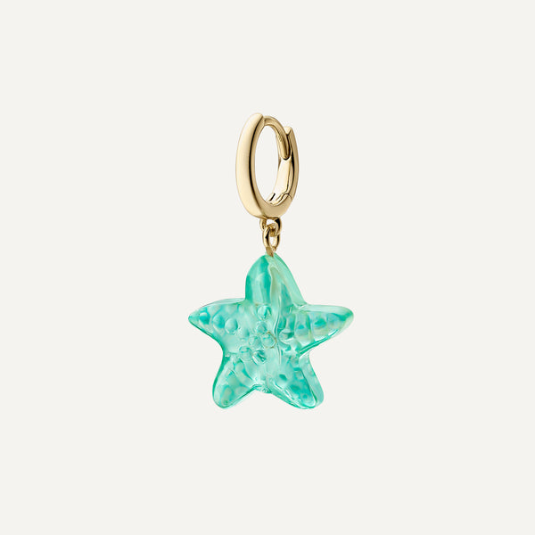 PENDING PIERCING RING GREEN STARFISH GLAZE