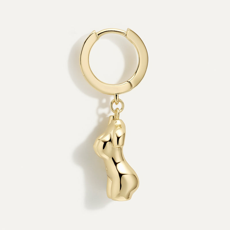 GOLD ECO HOOP PIERCING EARRING BY MILO