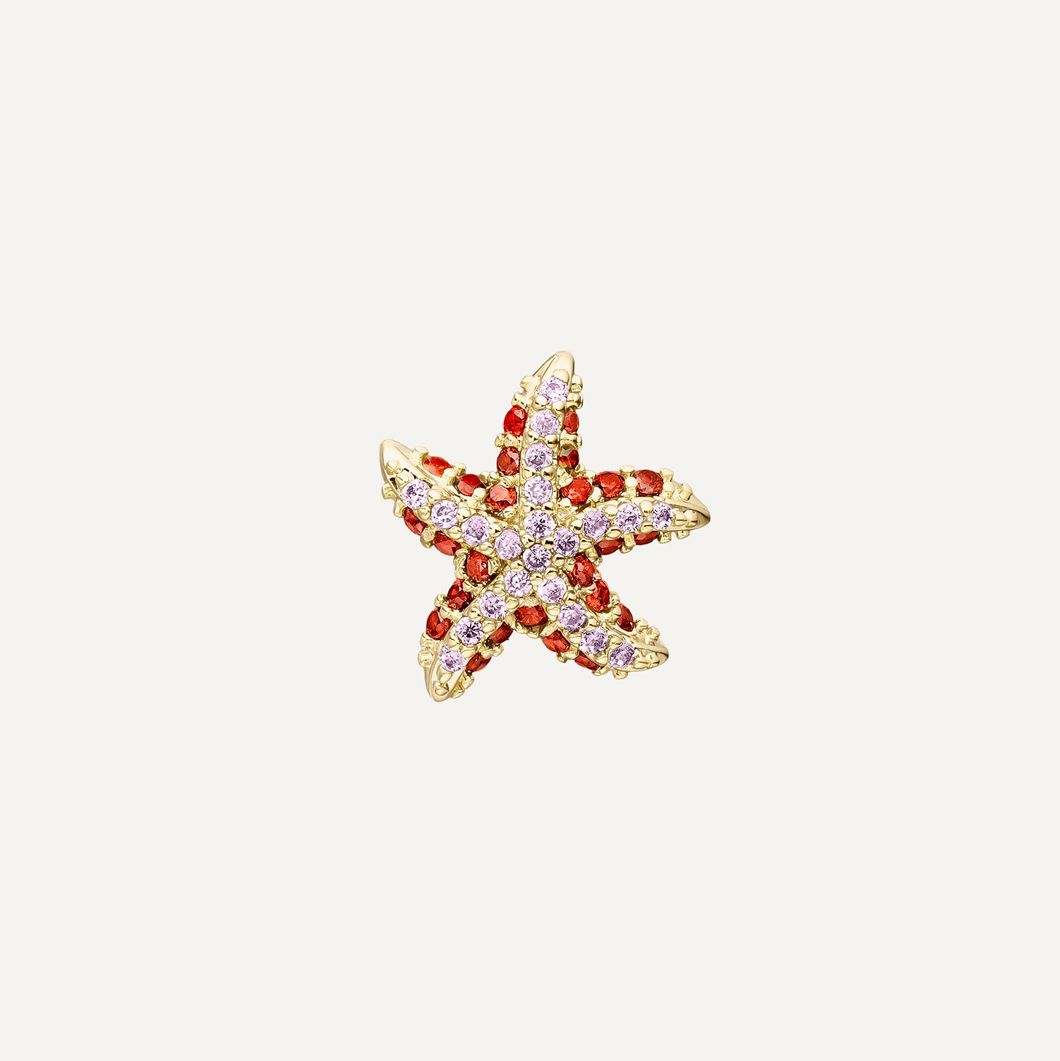 BOUCLE D'OREILLE PIERCING ROUGE ÉTOILE DE MER