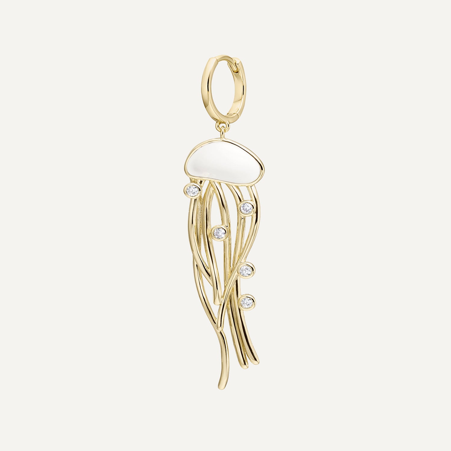 PENDIENTE PIERCING ARO GOCCIA DI MEDUSA WHITE
