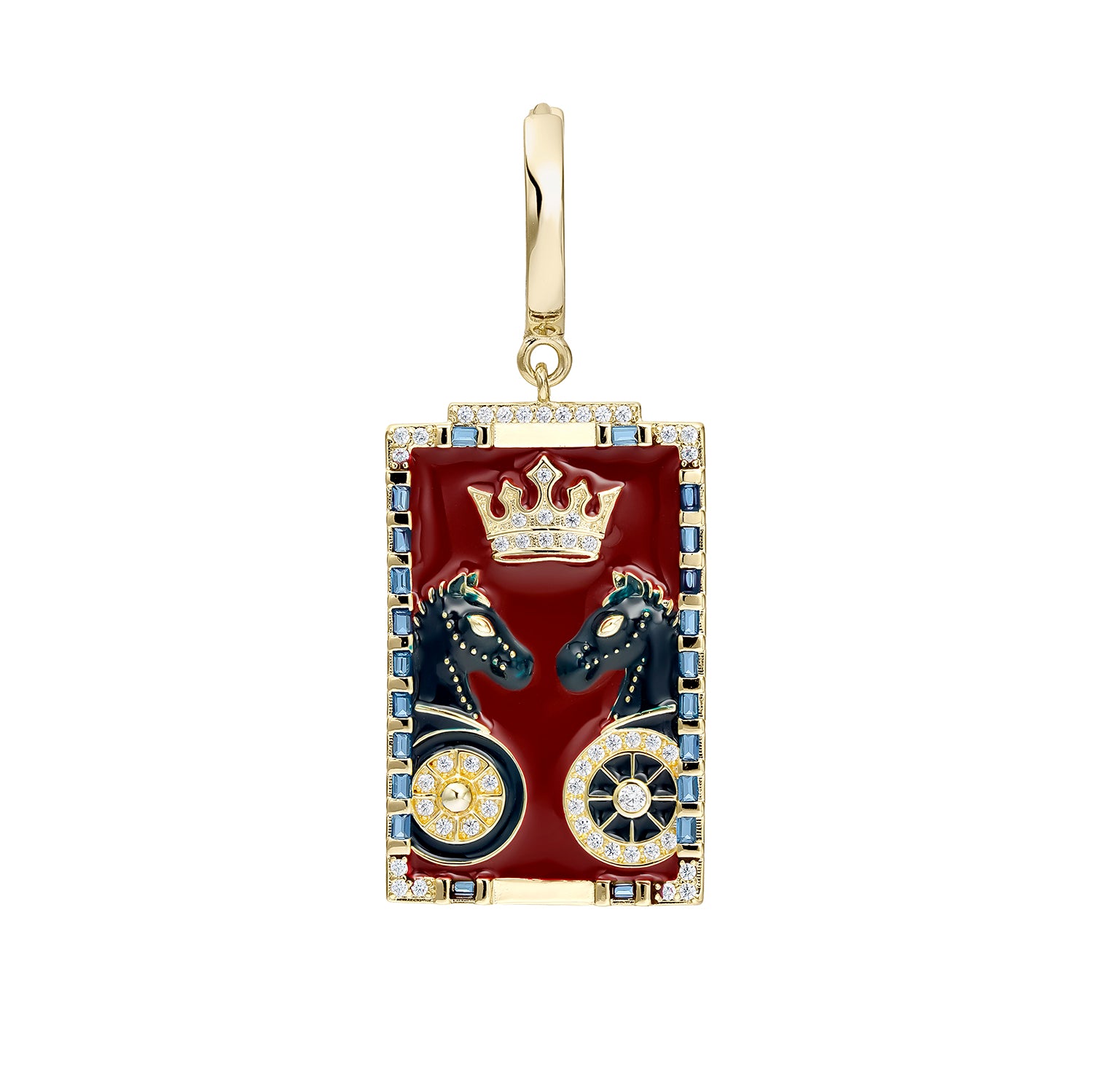 PENDIENTE PIERCING ARO CARTAS TAROT EL CARRO
