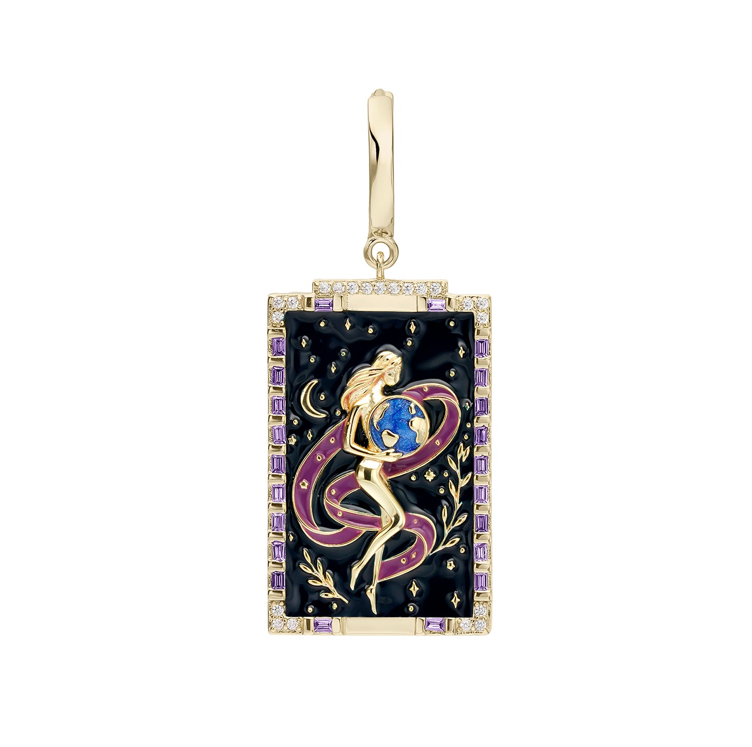 PENDIENTE PIERCING ARO TAROT EL MUNDO