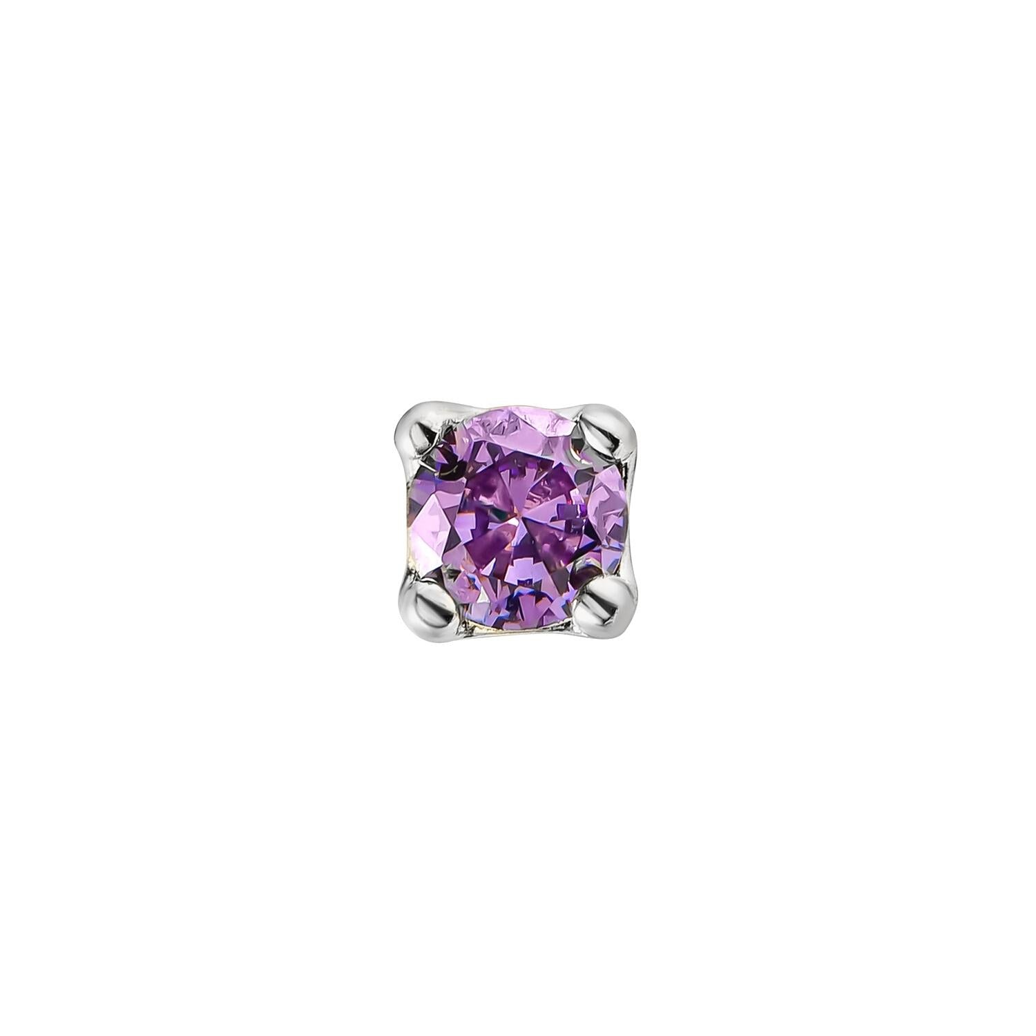 ORECCHINO PIERCING IN ARGENTO CON AMETISTA CHIARA