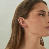 BOUCLE D'OREILLE INDIVIDUELLE EN ARGENT ET AMETHYSTE LUZ