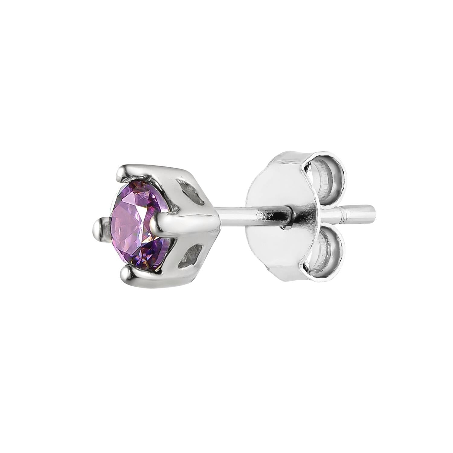 ORECCHINO PIERCING IN ARGENTO CON AMETISTA CHIARA