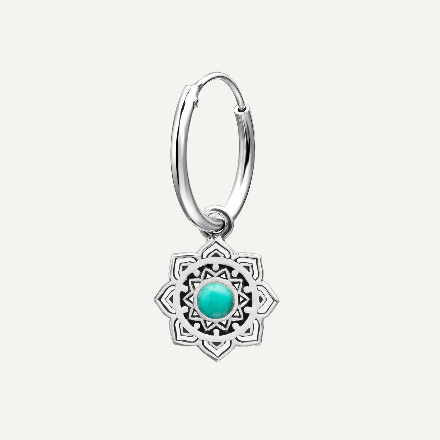 PENDIENTE PIERCING ARO BENIRRÁS TURQUESA