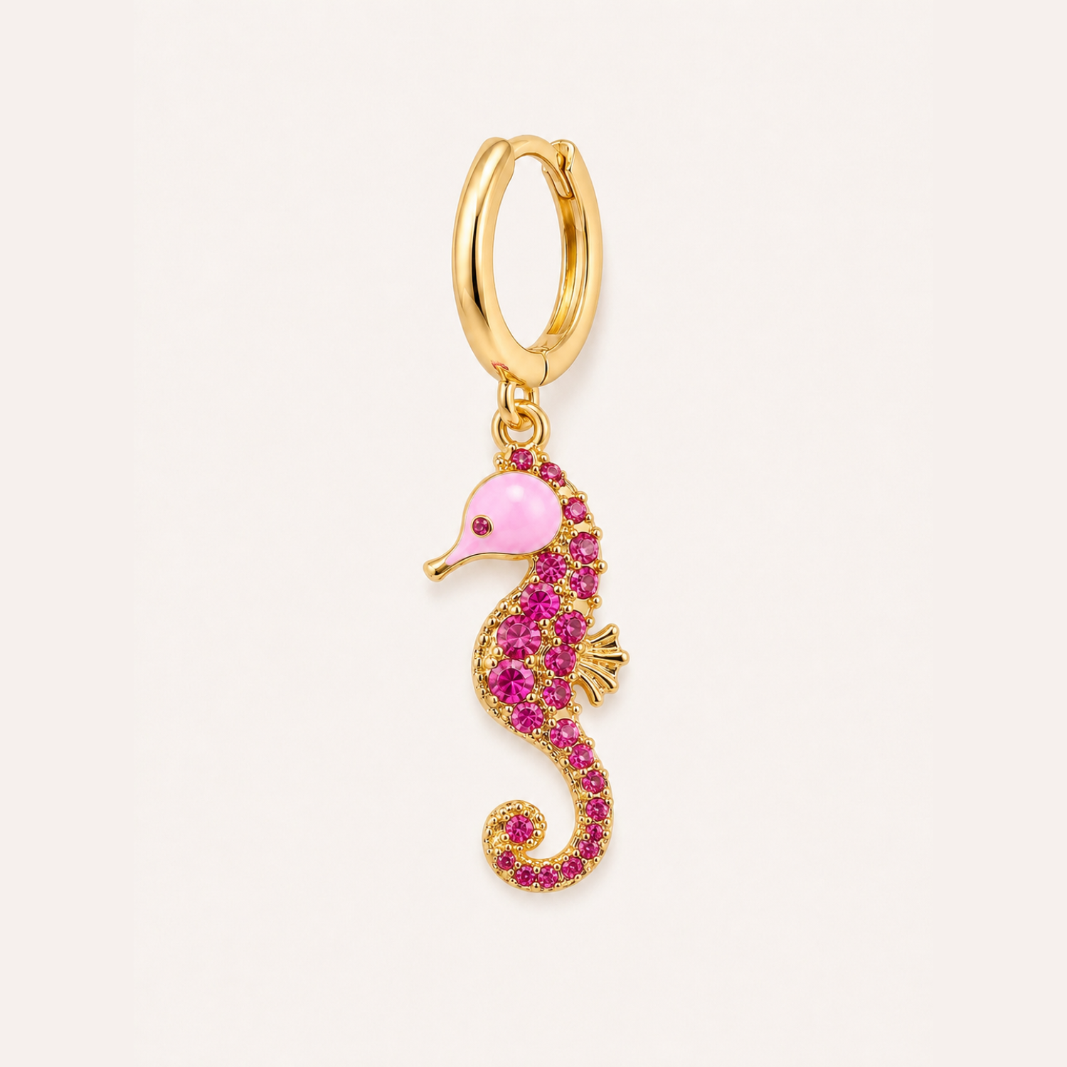 PENDIENTE PIERCING ARO MOSAÏQUE PINK SEAHORSE