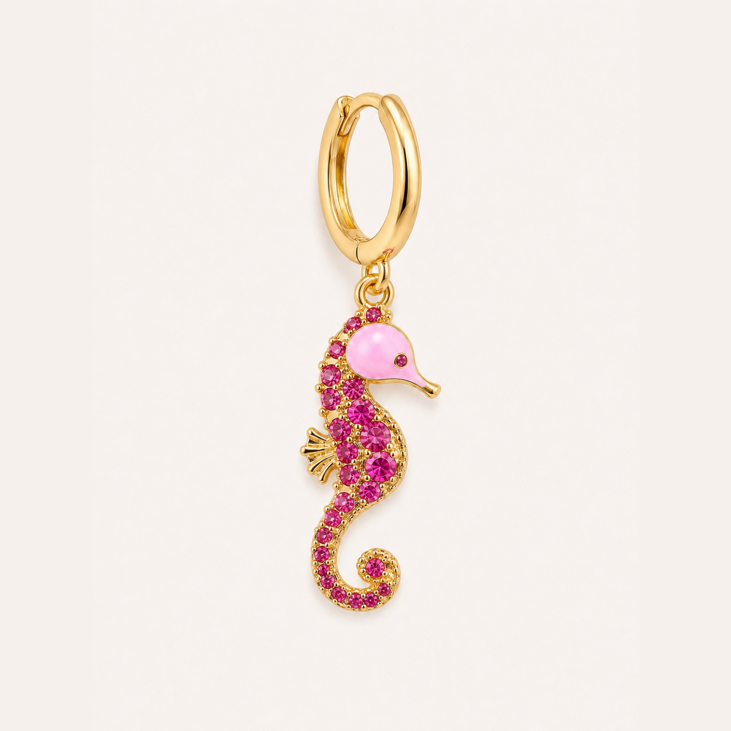 PENDIENTE PIERCING ARO MOSAÏQUE PINK SEAHORSE