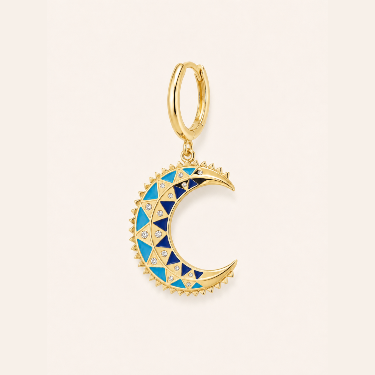 PENDIENTE PIERCING ARO AQUA MOSAÏQUE MOON