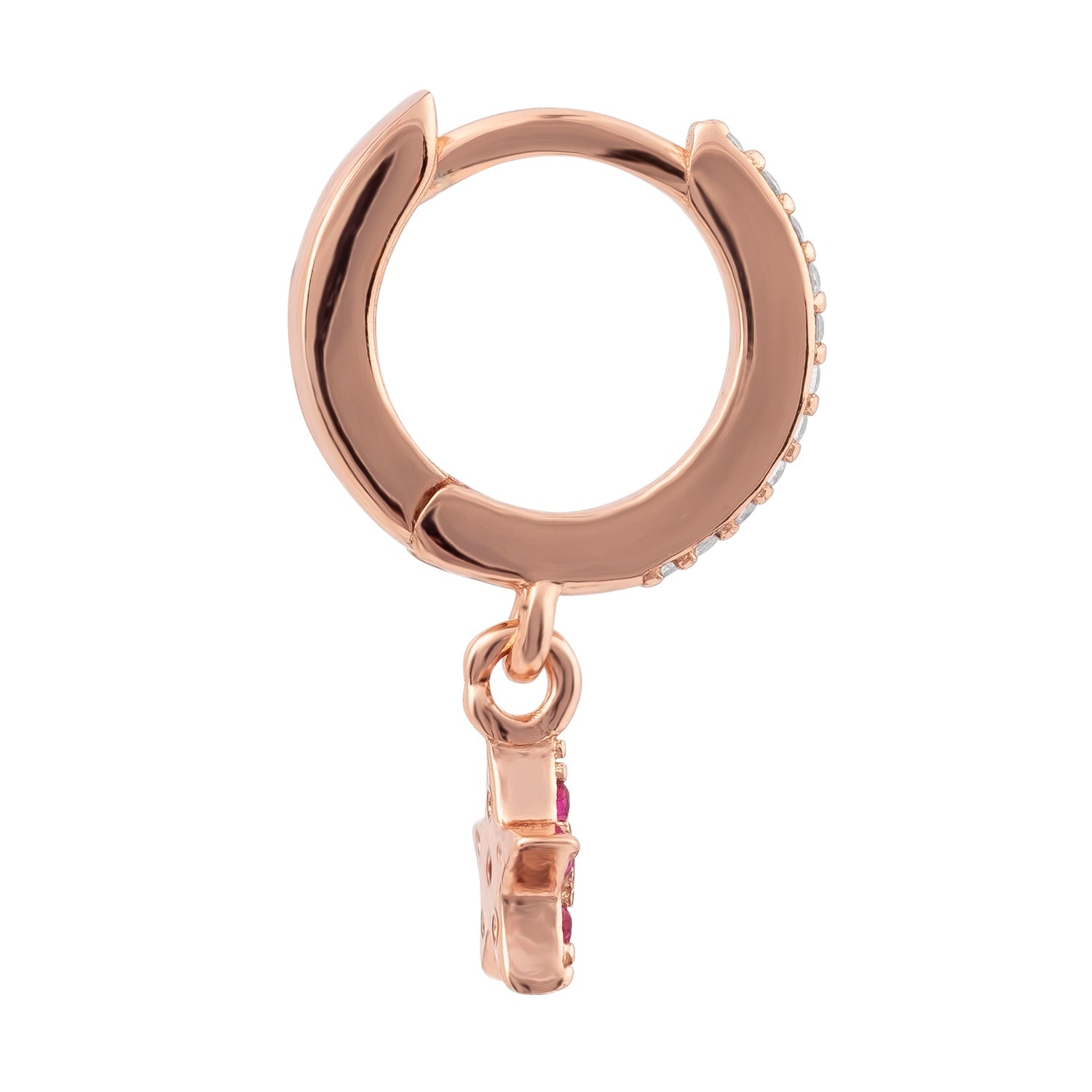 PENDIENTE PIERCING ARO ORO ROSA SHOOTING STAR