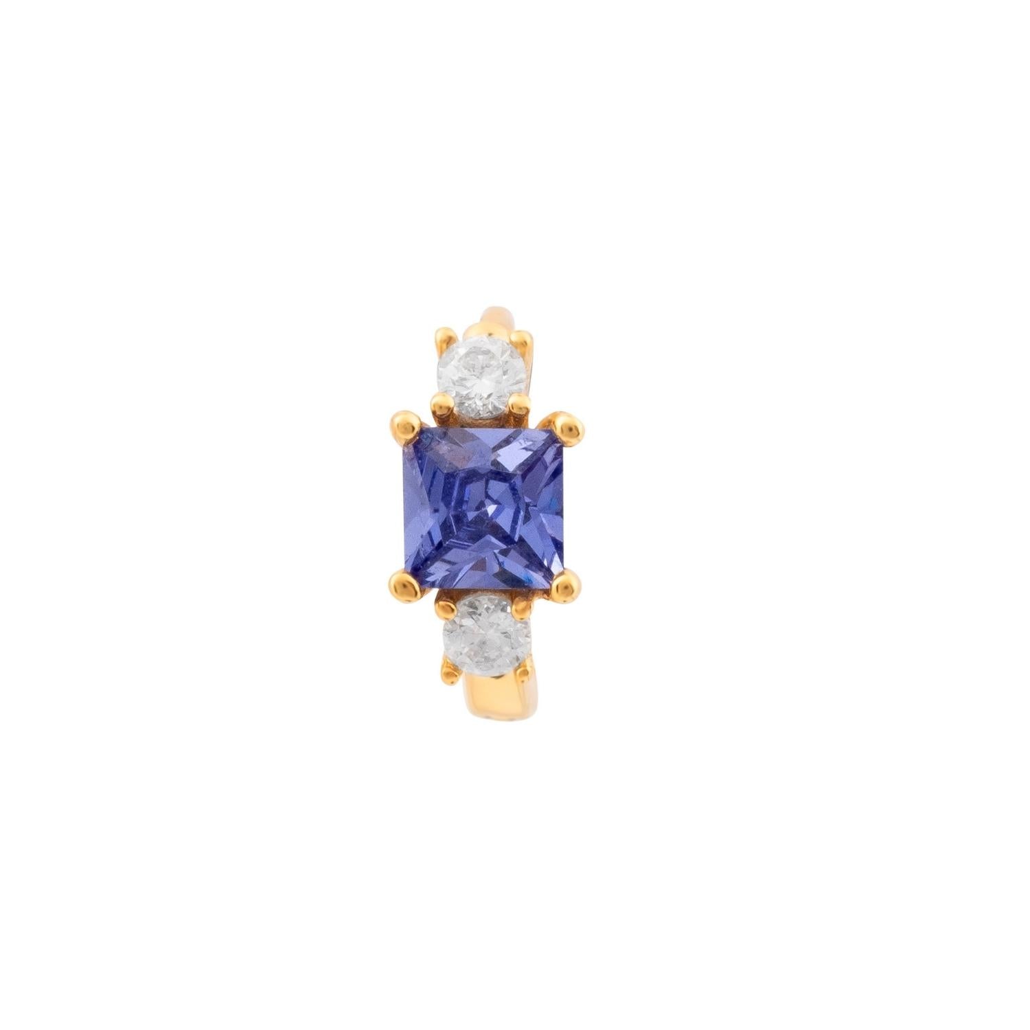 ORECCHINO PIERCING A CERCHIO IN ORO GIALLO BLU SCARLETT