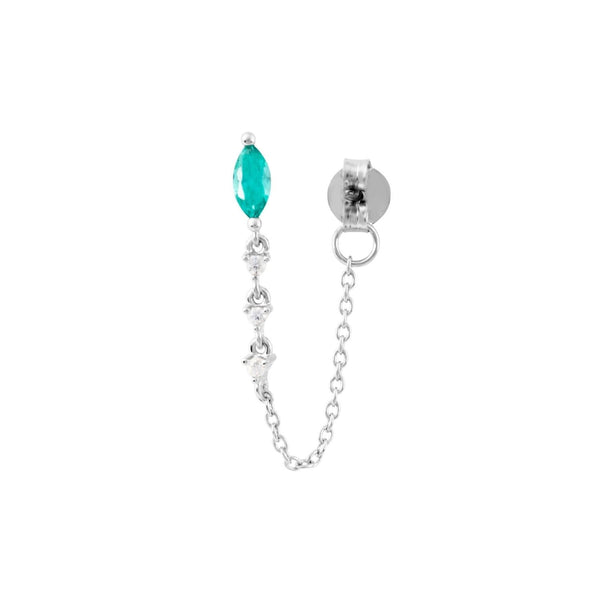 MARQUISE SILVER SINGLE EARRING