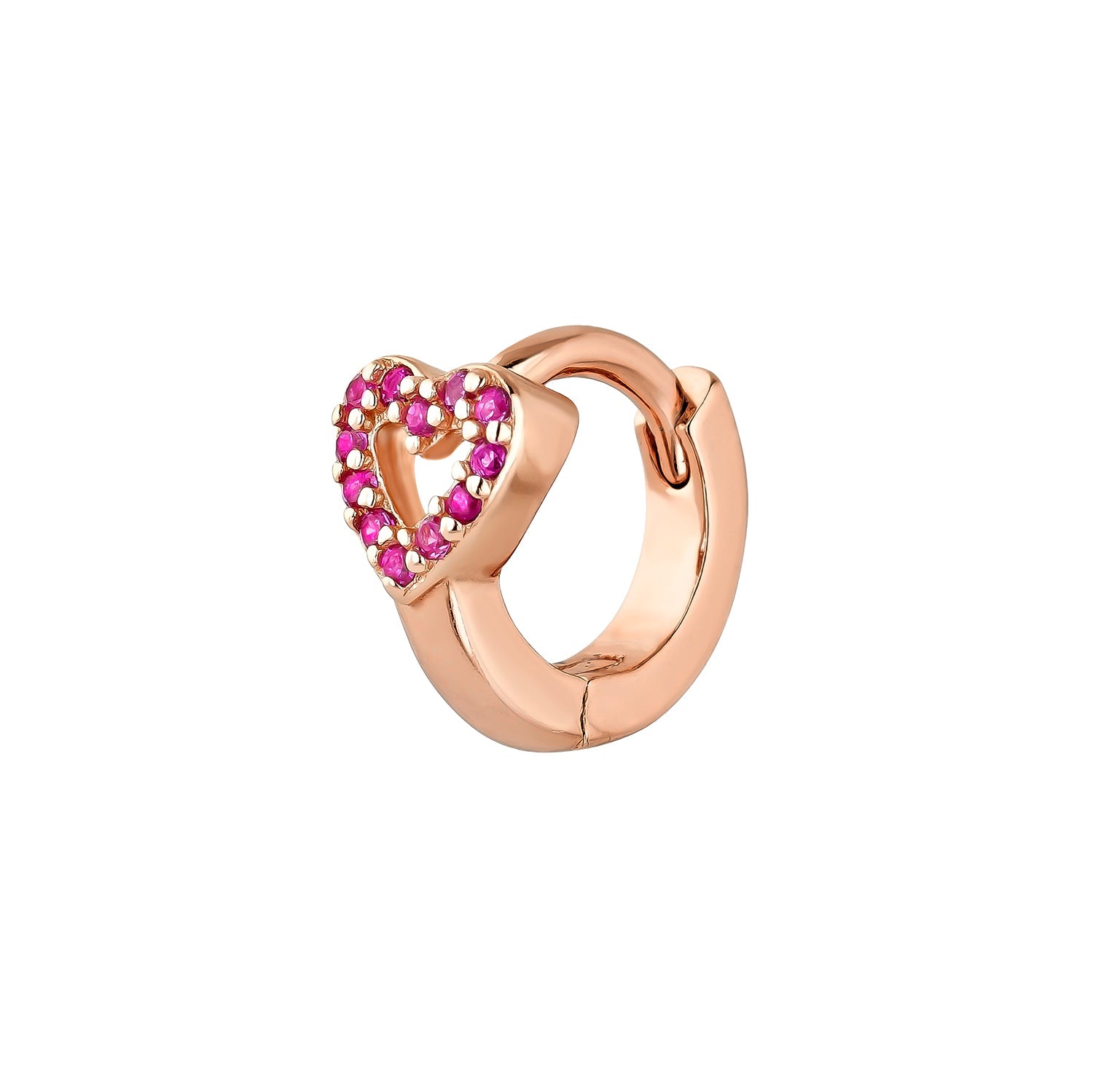 PENDIENTE PIERCING ARO ORO ROSA CUORE