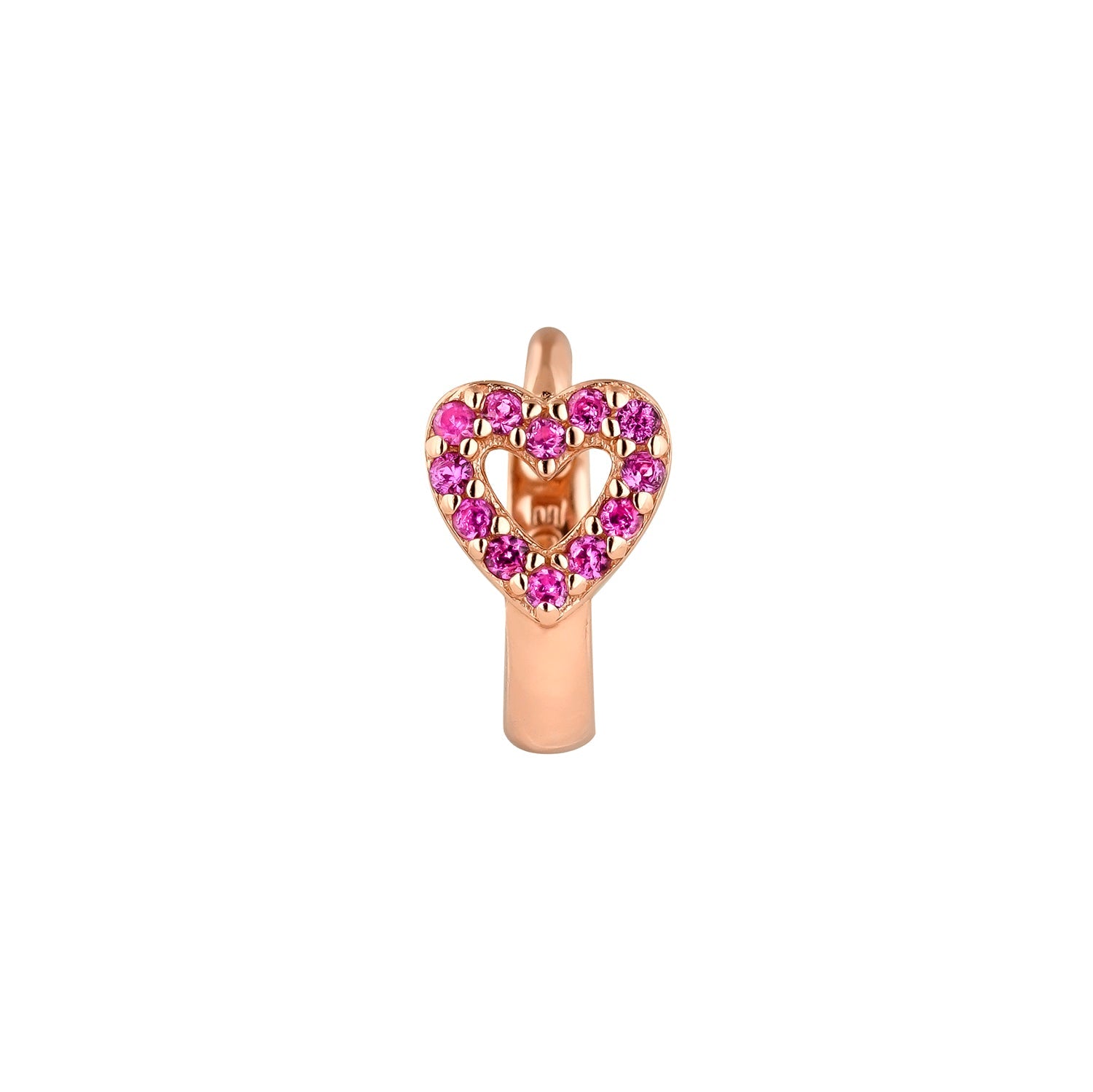PENDIENTE PIERCING ARO ORO ROSA CUORE