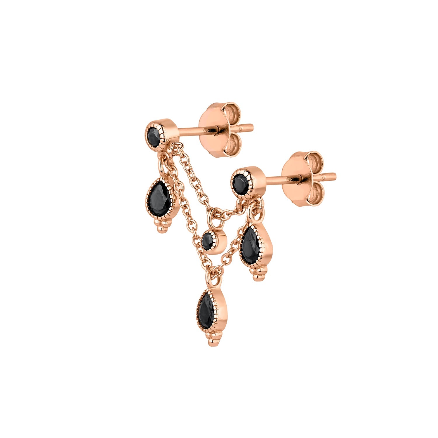 ORECCHINO PIERCING MULTIPLO IN ORO ROSA LAMPADARIO