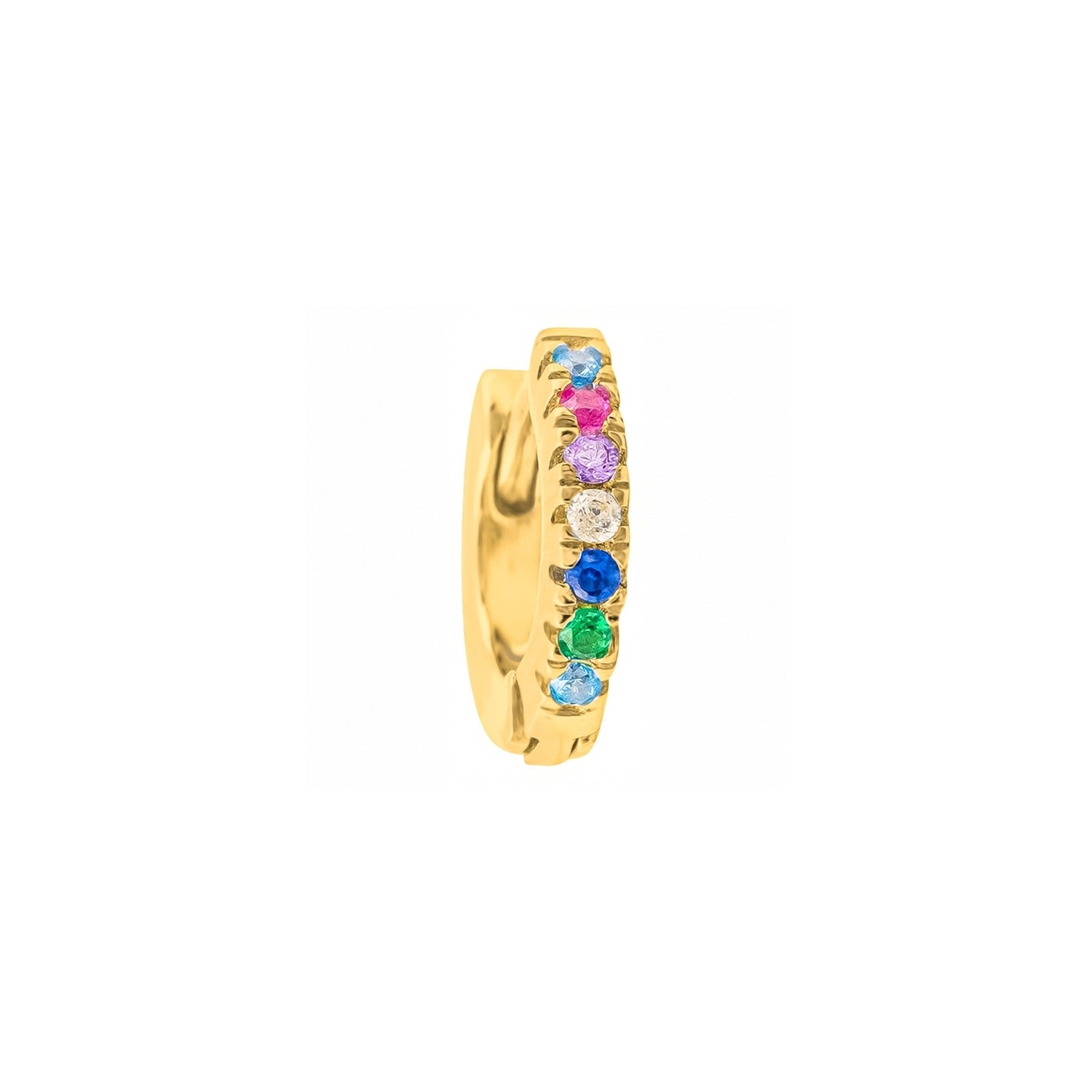 ORECCHINO PIERCING A CERCHIO SOPHIE IN ORO GIALLO MULTICOLORE