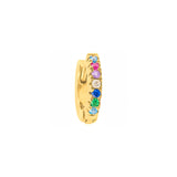 SOPHIE MULTICOLORED YELLOW GOLD SINGLE EARRING