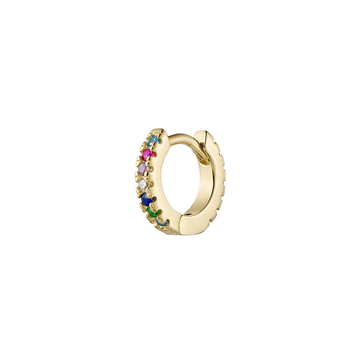 ORECCHINO PIERCING A CERCHIO SOPHIE IN ORO GIALLO MULTICOLORE