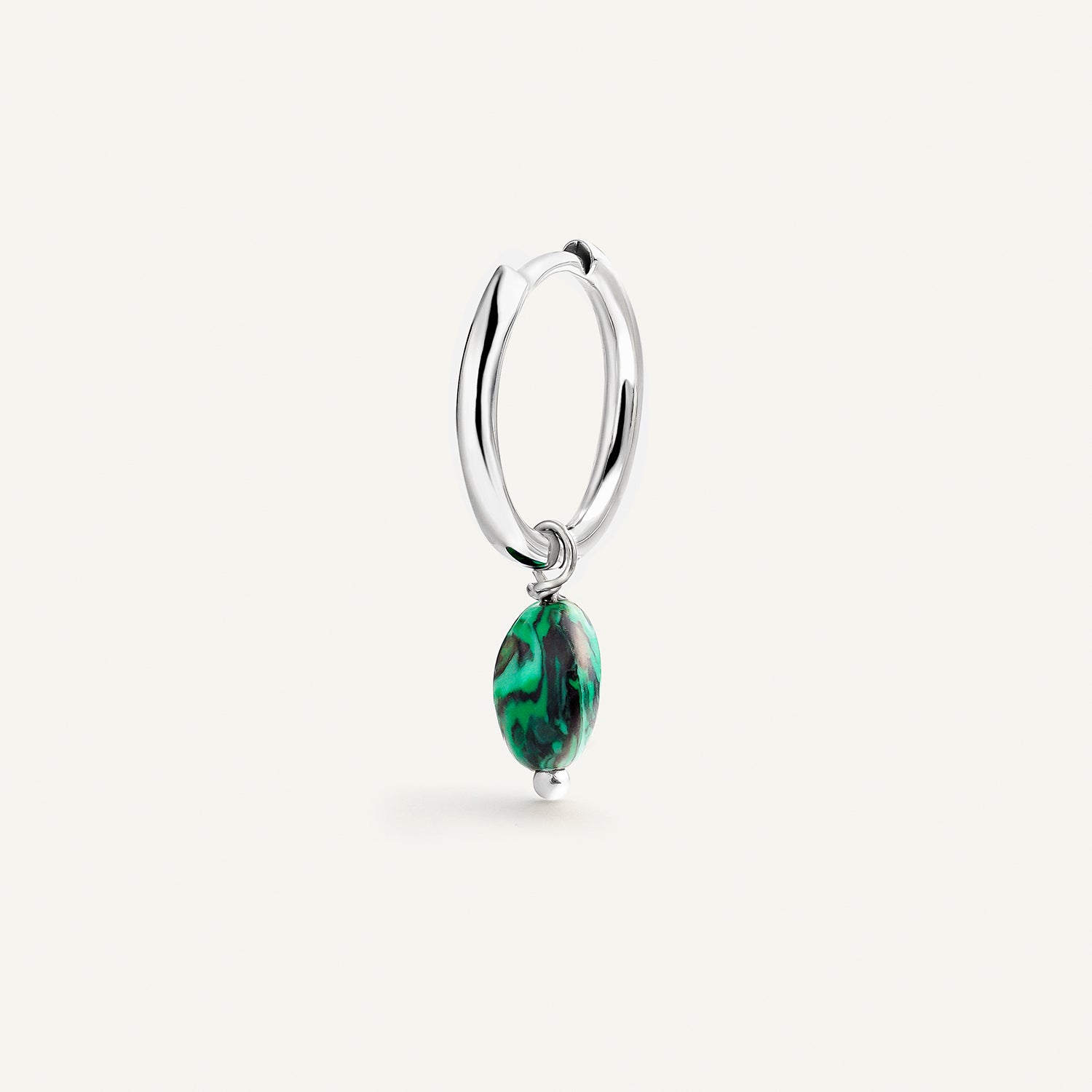ORECCHINO PIERCING A CERCHIO IN MALACHITE BAROCCA
