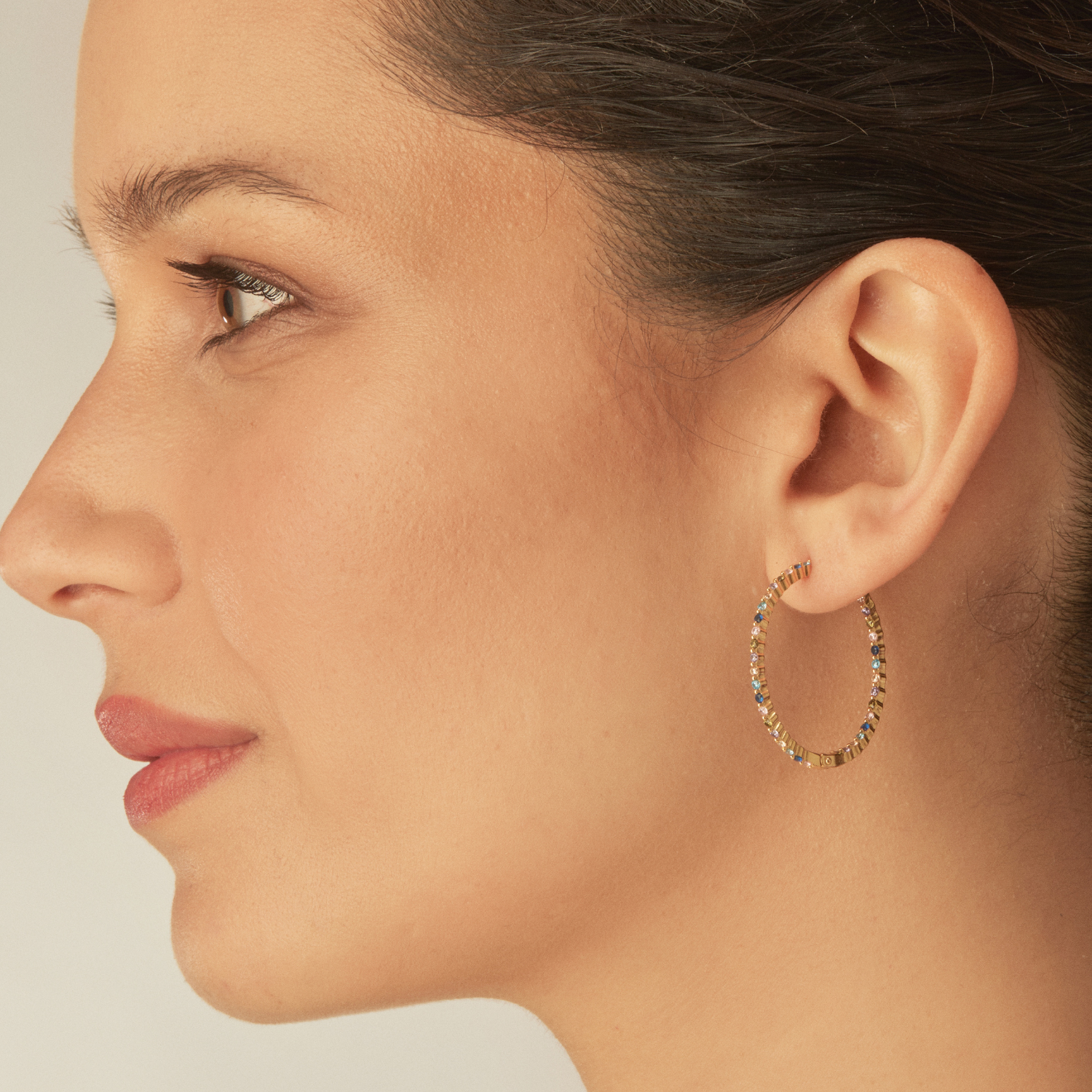 SilberDream Orecchini A Cerchio In Argento 925 – Taglio A Diamante, Diametro 6 Cm Con Gancio Pieghevole, Donna