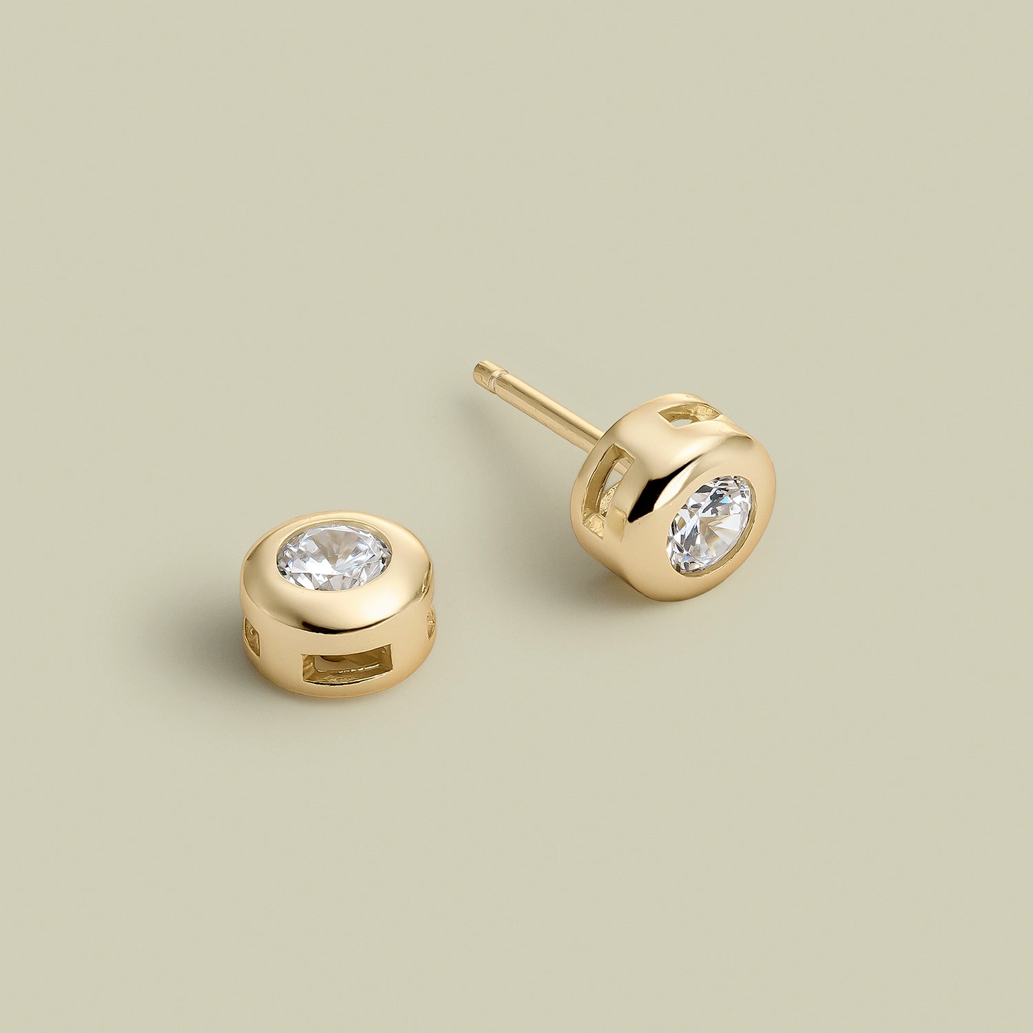 PENDIENTES GOLD SOLITAIRE