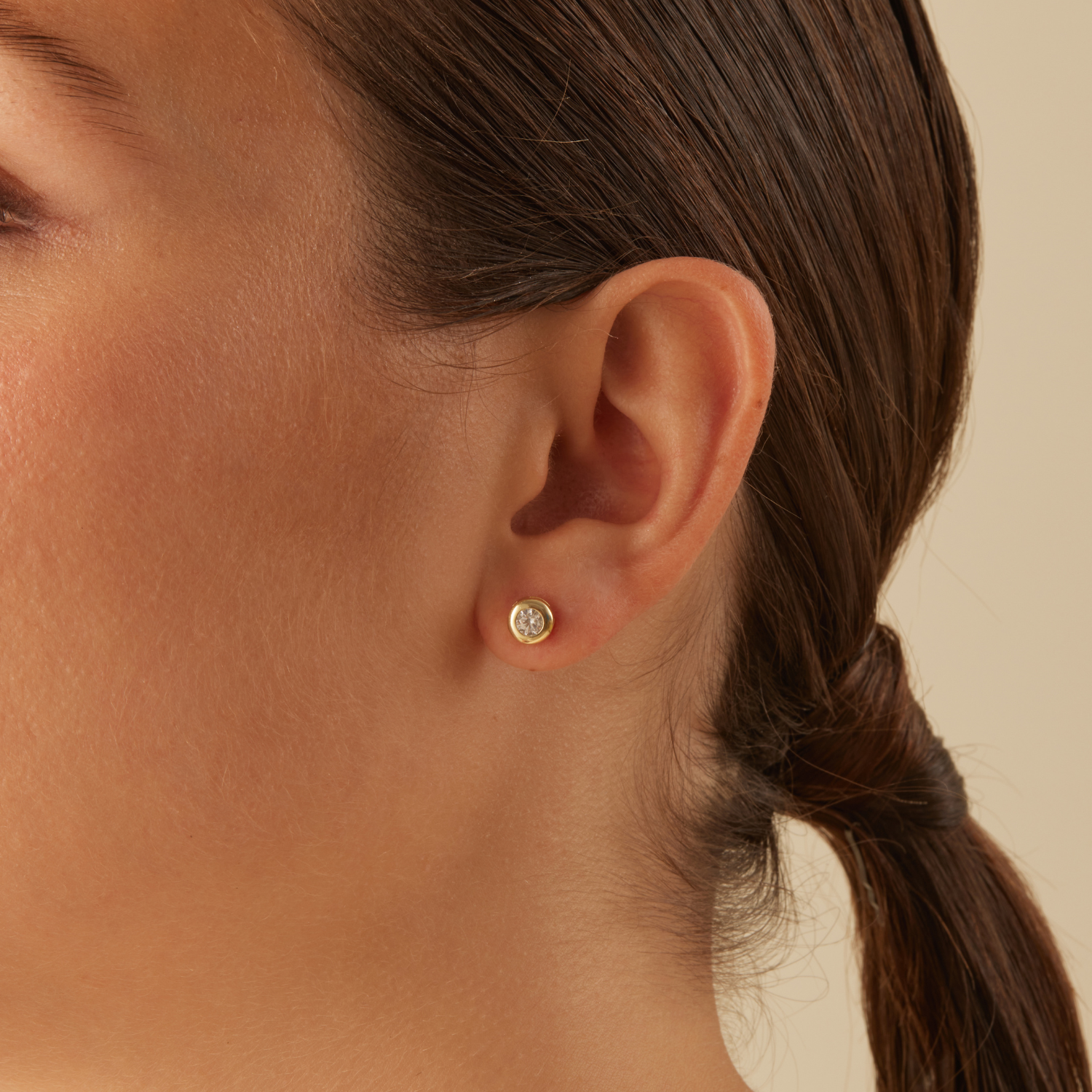 PENDIENTES GOLD SOLITAIRE