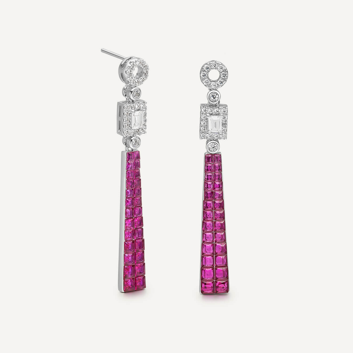 PENDIENTES RUBI ART-DECO