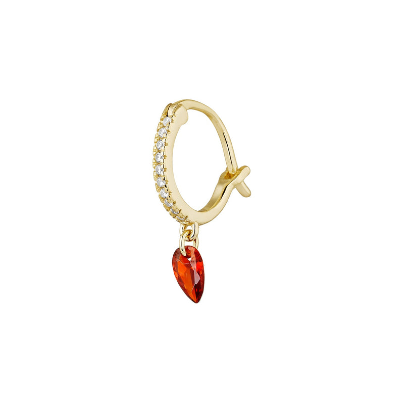 GARNET YELLOW GOLD CHIC EINZELNER OHRRING