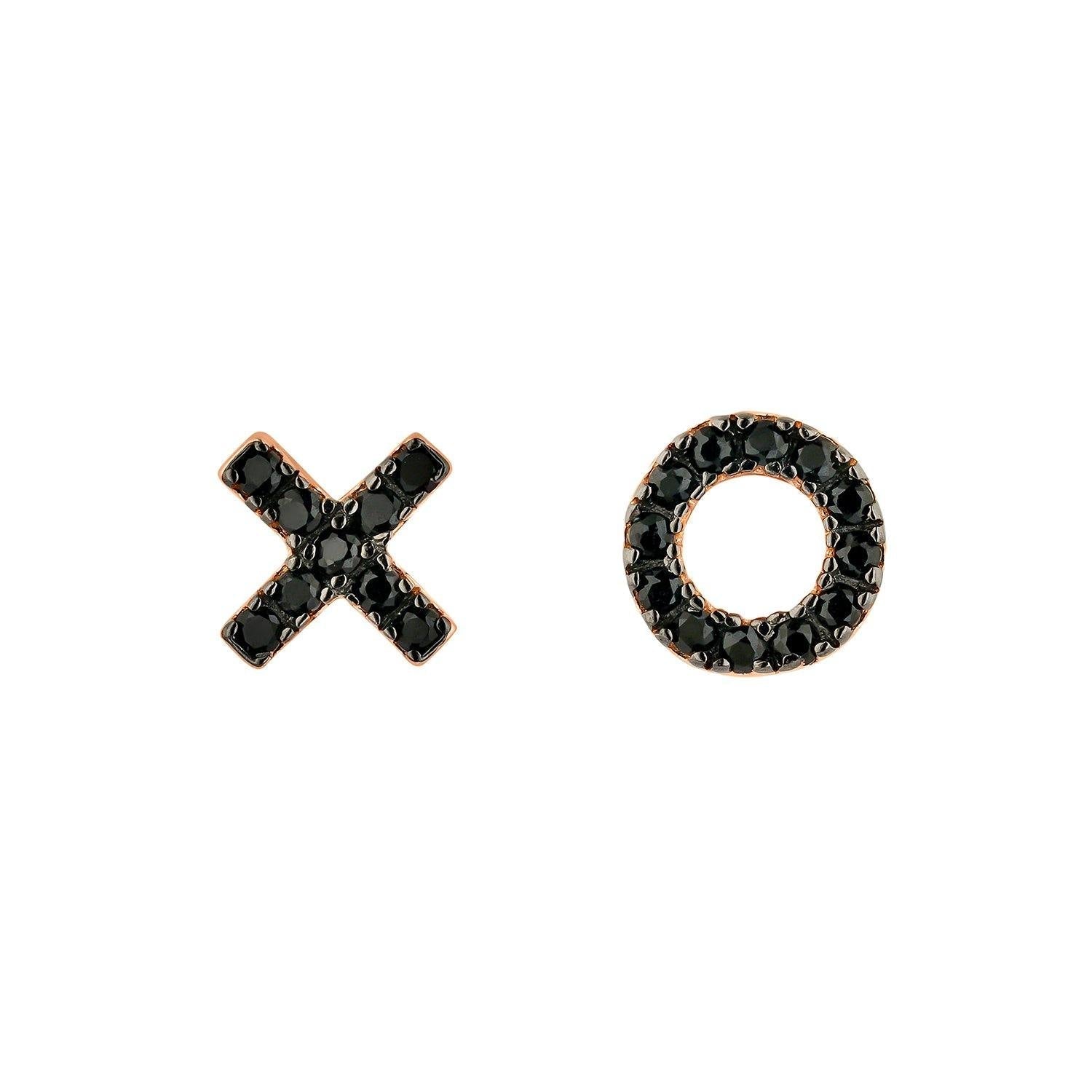 PENDIENTES ASIMÉTRICOS PLATA XO XO - Earcandy Jewelry