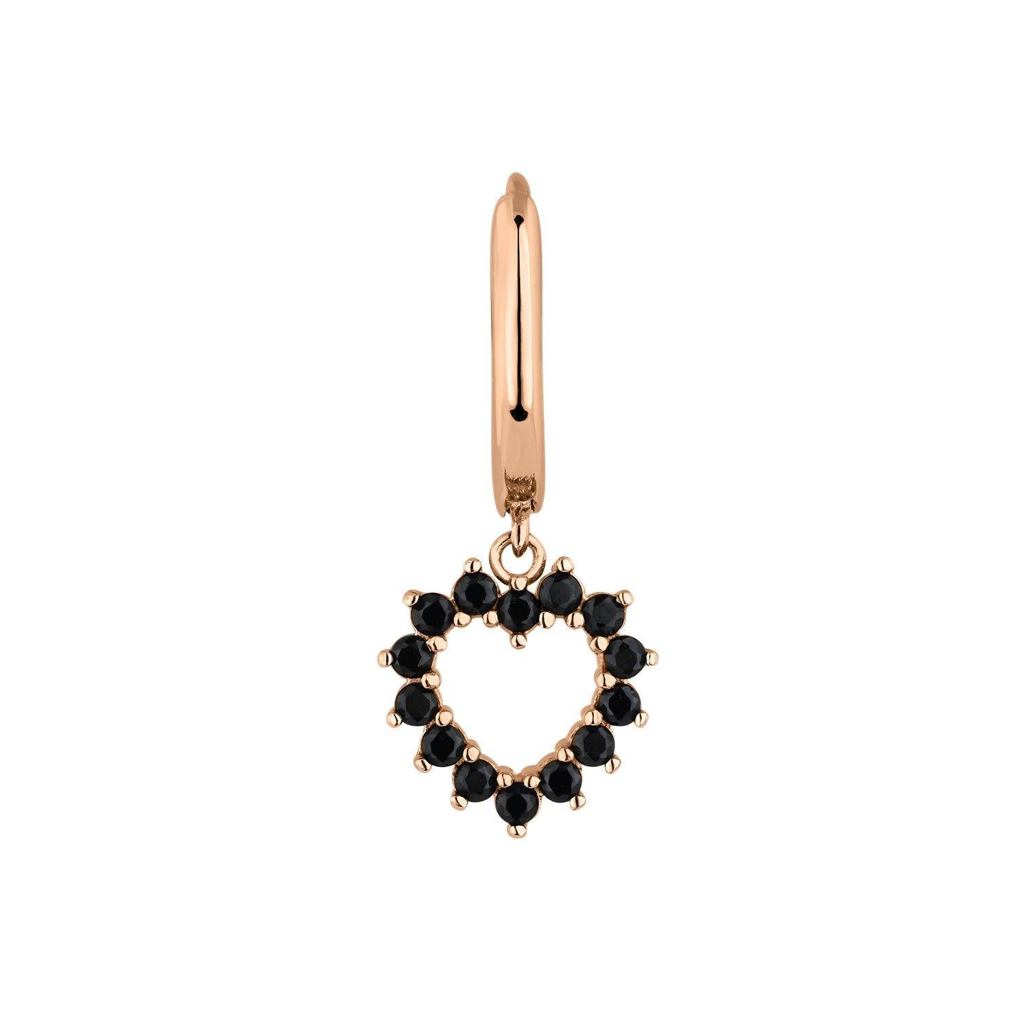 PENDIENTE ARO CON CORAZÓN PLATA ZIRA - Earcandy Jewelry
