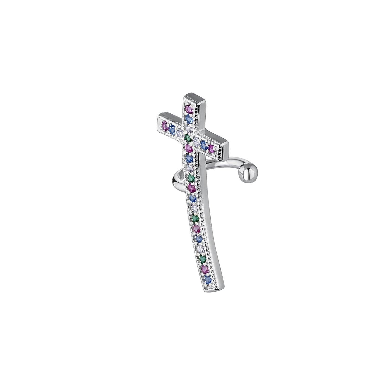 EAR CUFF DE CRUZ Y PLATA DIVYA - Earcandy Jewelry