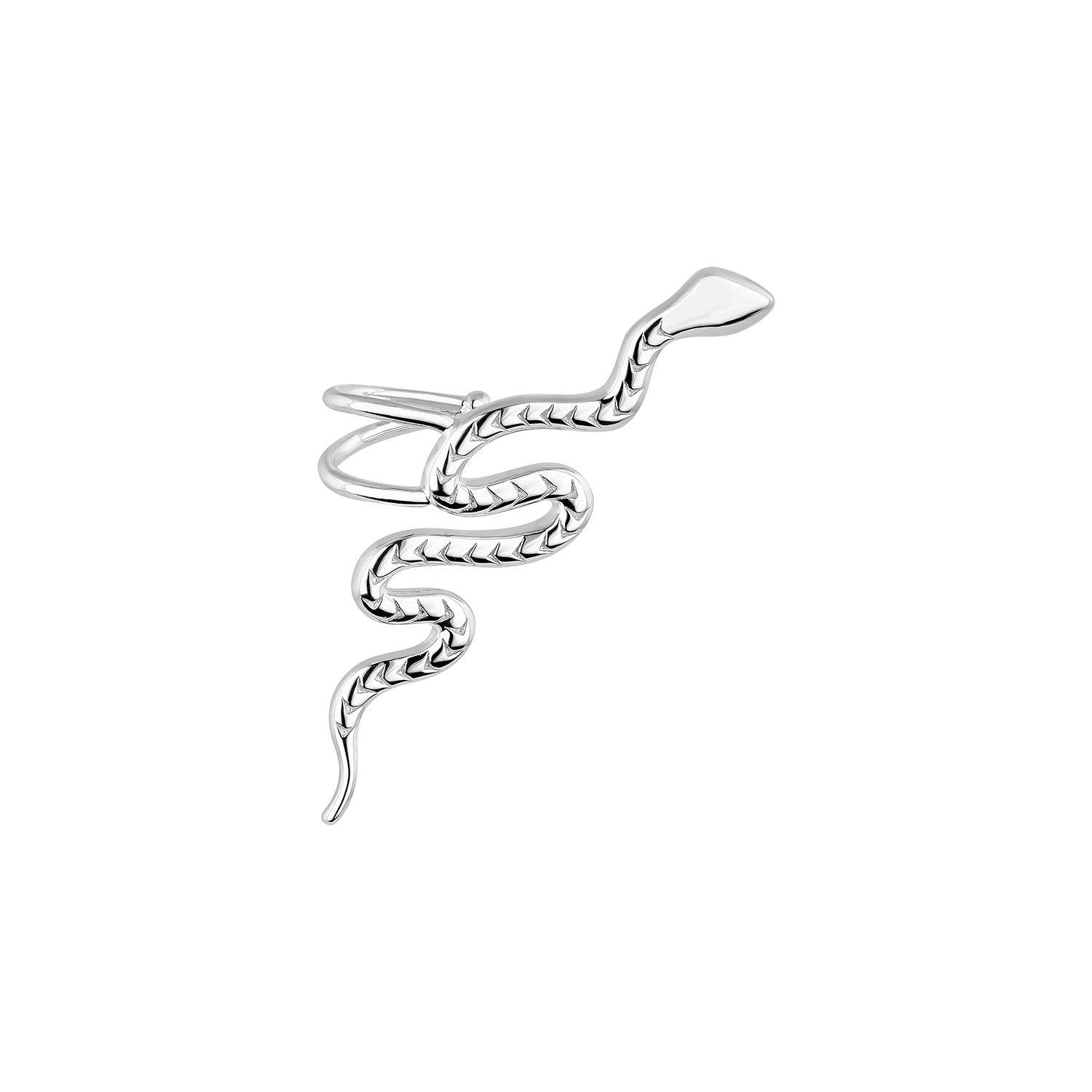 PENDIENTE TREPADOR SERPIENTE PLATA SLANGE - Earcandy Jewelry