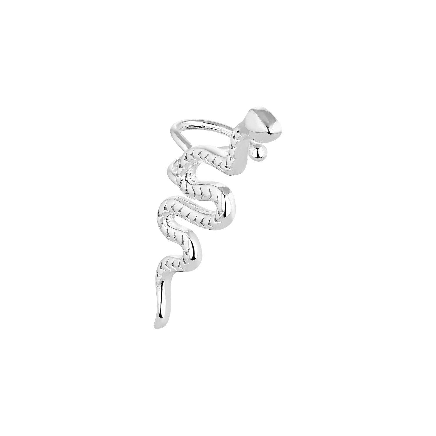 PENDIENTE TREPADOR SERPIENTE PLATA SLANGE - Earcandy Jewelry